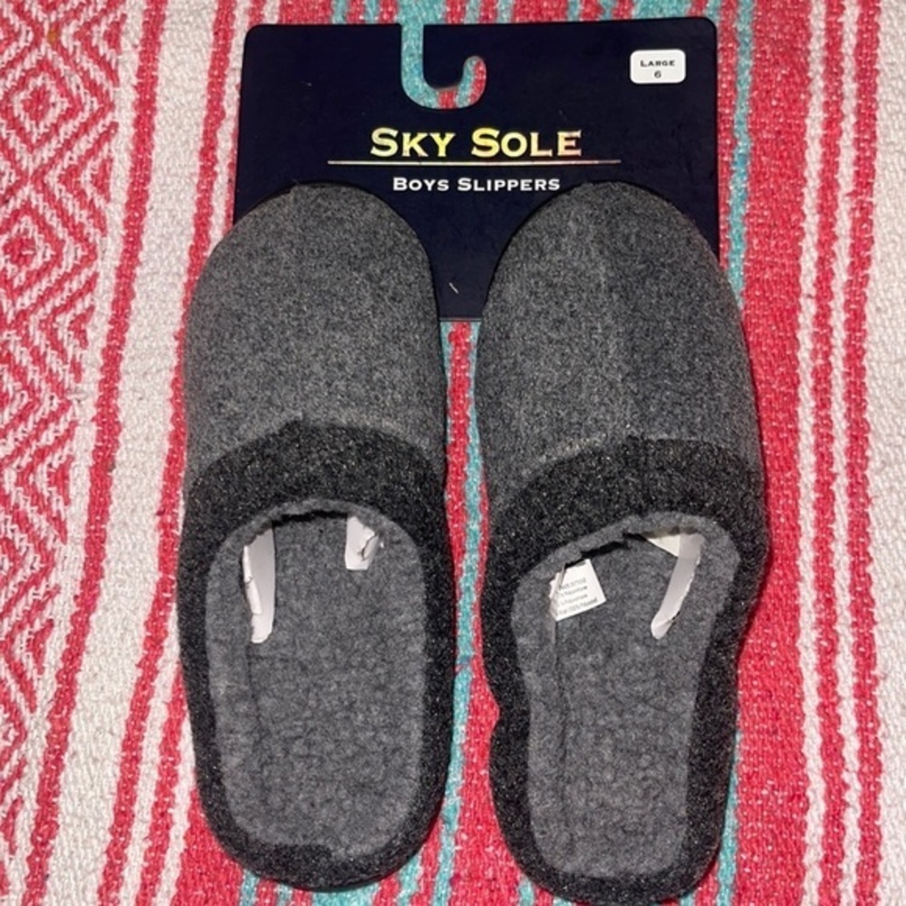 Brand New Never Used Sky Sole boys slippers size large 6